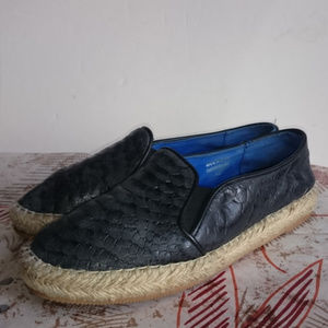 Jeffrey Campbell Ibiza Slip on Espadrille Loafer 6.5M Croc Embossed Beach wear